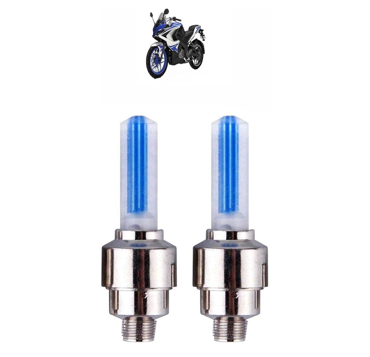 Bike Tyre LED Valve Cap Lights – Blue (Set of 2) with Motion Sensor