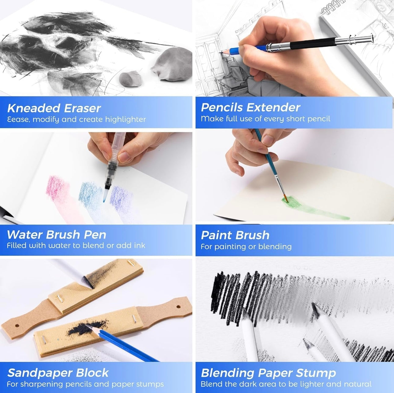 Art Set 133Pcs with Portable Aluminum Case Box Professional Artists Drawing Painting Kit for Kids Including Colored Pencils Watercolor Paints Oil Pastels(Space)-OE-012