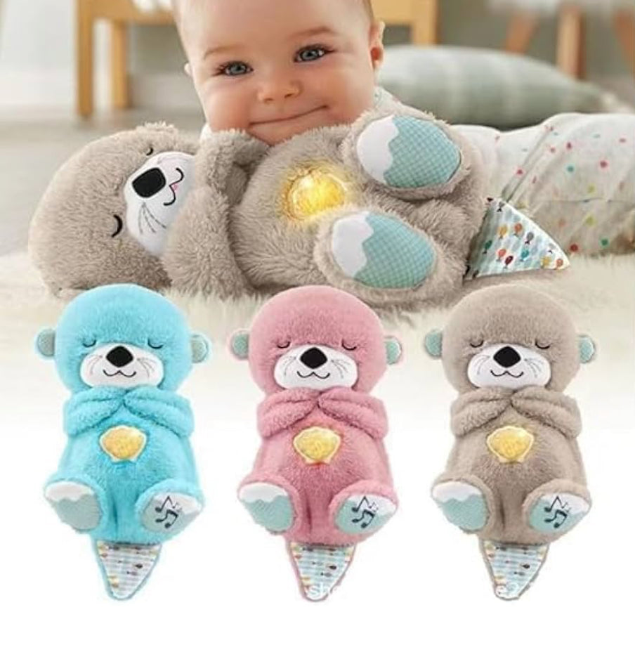 Breathing Teddy Sleep Soother with Light & Music – Plush Baby Calming Toy (Beige)