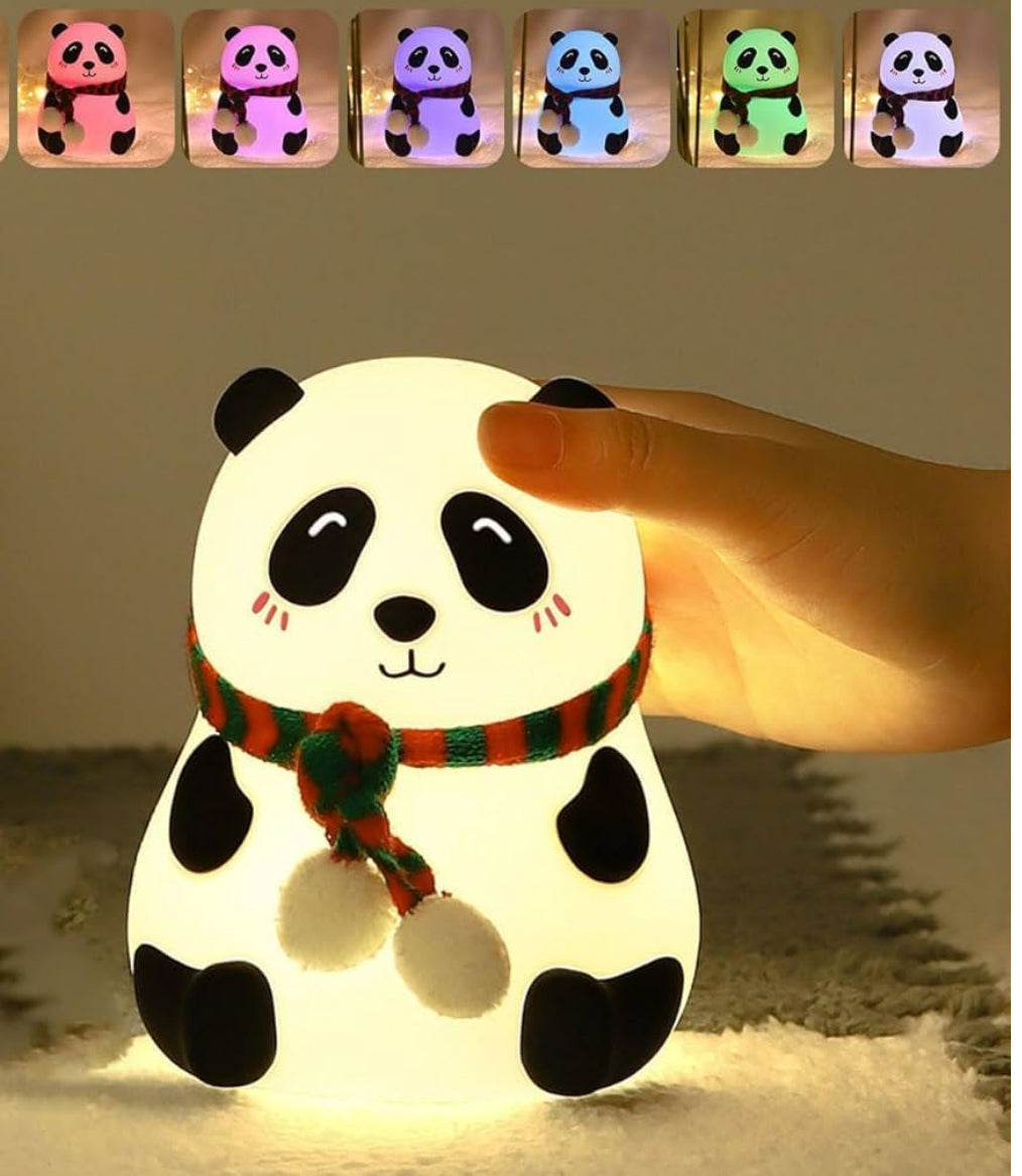 Panda Silicone Touch Lamp – 7 Color Changing LED Night Light | Rechargeable & Kid-Friendly