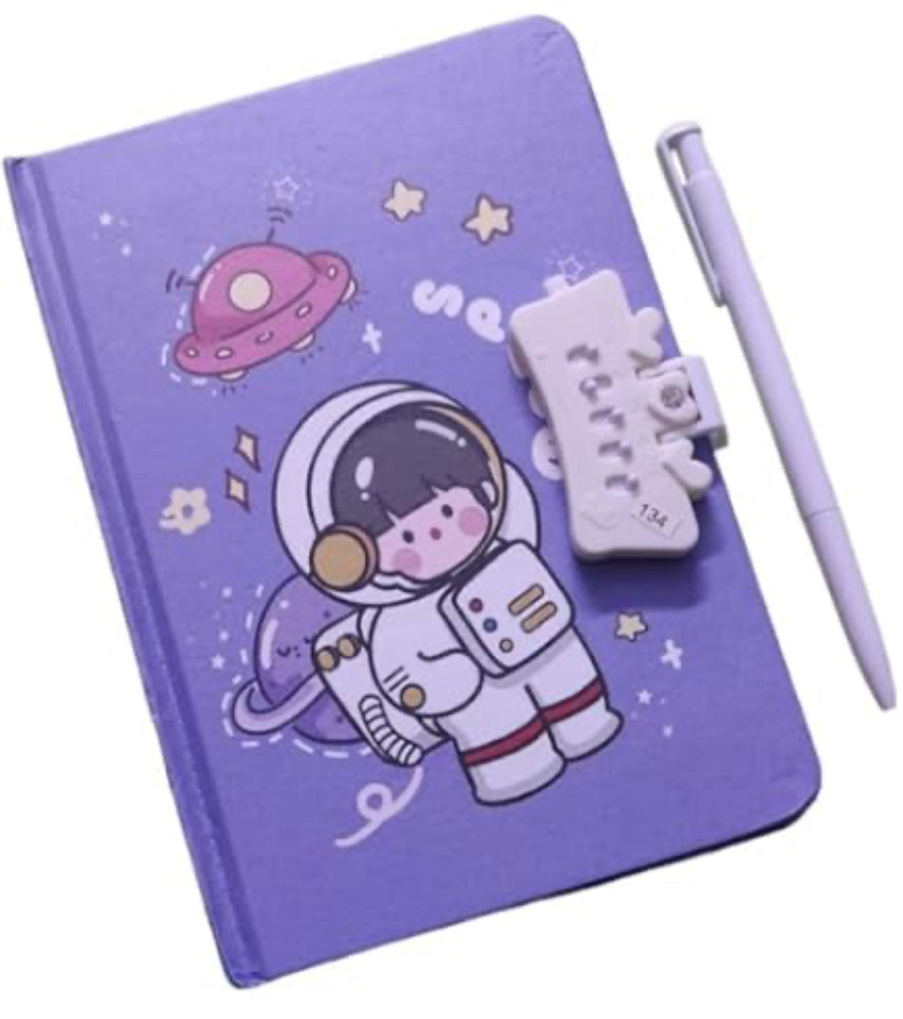 Cartoon Character Secret Diary with Password Lock | Travel Journal with Pen