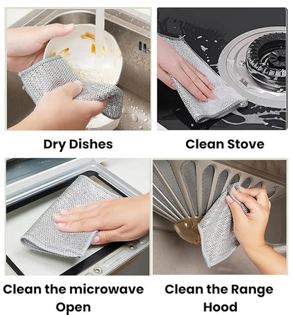 Multipurpose Wire Dishwashing Rags – Pack of 6