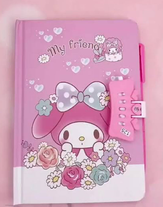 Cartoon Character Secret Diary with Password Lock | Travel Journal with Pen