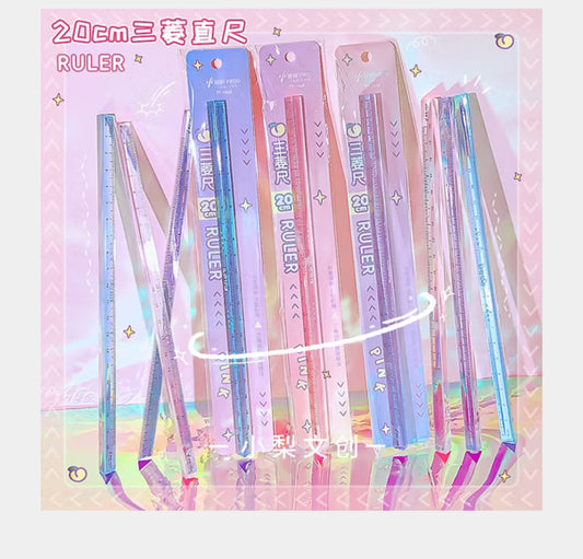 20 cm Triangular Transparent Ruler | Premium Quality Stationery Tool for Students & Professionals