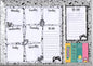 Weekly Planner Pad Set with Sticky Notes – Black Dot Design (6 x 30 Pages)