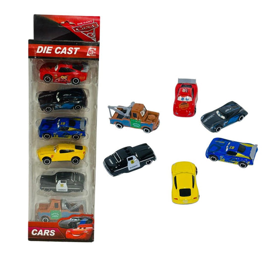 6-Piece Die-Cast Metal Mini Cars Set – 1:64 Scale Push & Pull Vehicles for Kids