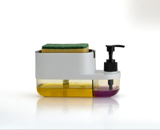 3-in-1 Soap Dispenser with Sponge Holder | Kitchen & Bathroom